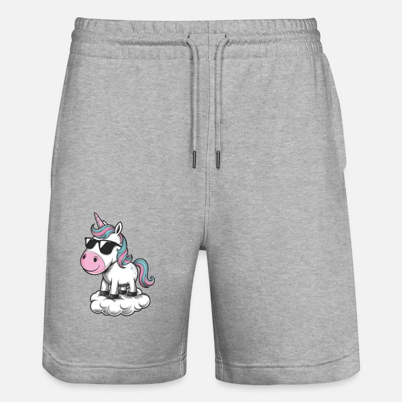 colles Einhorn - Stanley/Stella Unisex Bio Joggingshorts Trainer  - Grau meliert