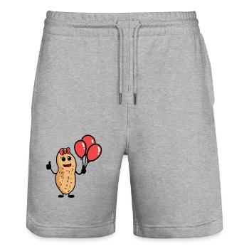 Ballons d’anniversaire cacahuètes Enfants Enfant - Short de jogging bio TRAINER Stanley/Stella unisexe - gris chiné - Devant - Nik (191cm) & Marisol (170cm)
