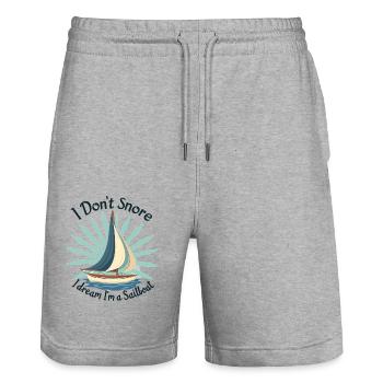 I Dont Snore I Dream Im A Sailboat Segeln - Stanley/Stella Unisex Bio Joggingshorts Trainer  - Grau meliert - Vorne - Nik (191cm) & Marisol (170cm)