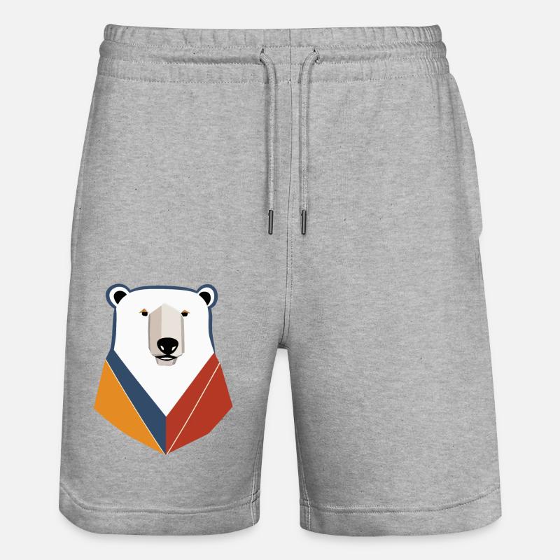 Ours blanc - Short de jogging bio TRAINER Stanley/Stella unisexe - gris chiné