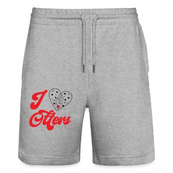 Otter Heart I Love Otters - Stanley/Stella Unisex Bio Joggingshorts Trainer  - Grau meliert - Vorne - Nik (191cm) & Marisol (170cm)