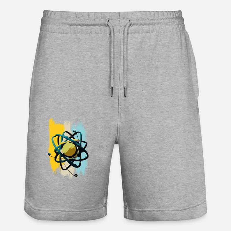 Atomic Nucleus, Physics, Science - Stanley/Stella Trainer Unisex Organic Jogging Shorts - heather grey