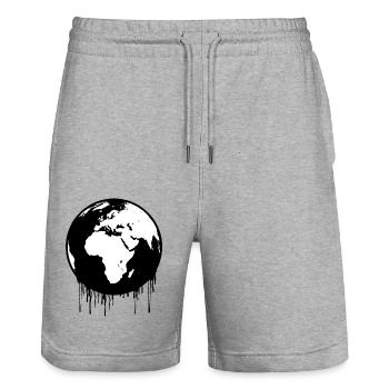 humorous t-shirt, men's gift, women's, humorous - Stanley/Stella Trainer Unisex Organic Jogging Shorts - heather grey - Front - Nik (191cm) & Marisol (170cm)