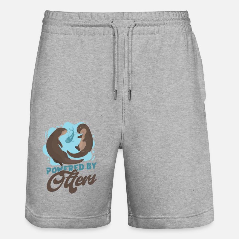 Otter Powered By Otters - Stanley/Stella Trainer Unisex Organic Jogging Shorts - heather grey