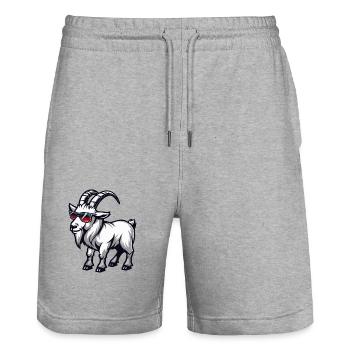 Bergziege Comic Cool - Stanley/Stella Unisex Bio Joggingshorts Trainer  - Grau meliert - Vorne - Nik (191cm) & Marisol (170cm)