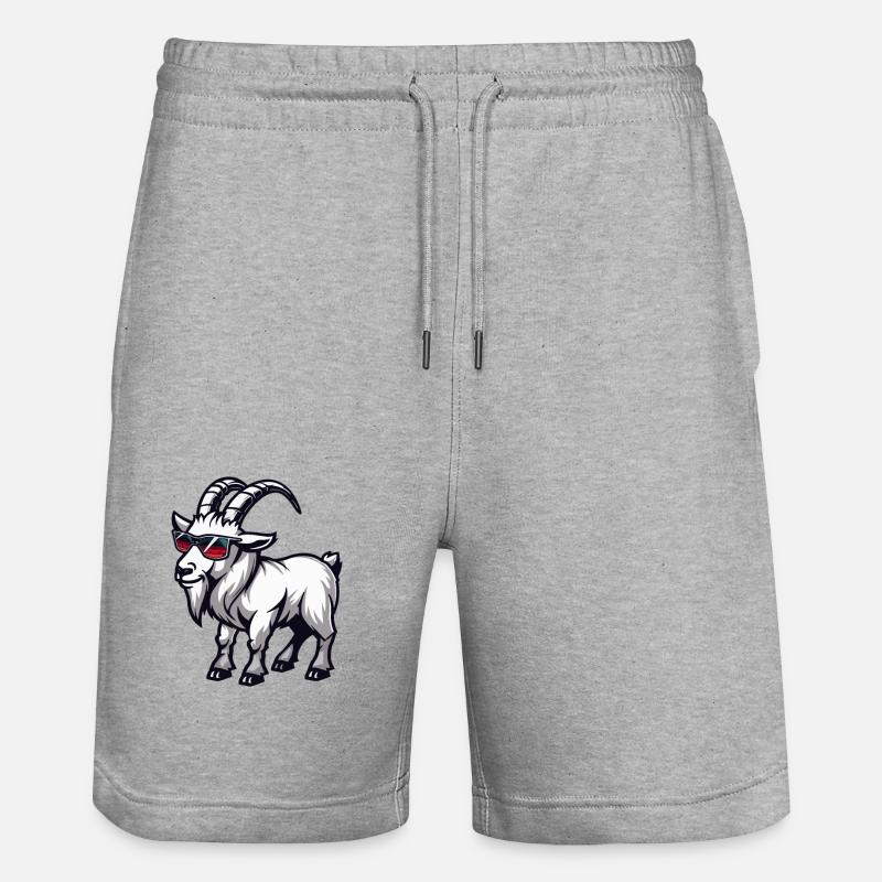 Bergziege Comic Cool - Stanley/Stella Unisex Bio Joggingshorts Trainer  - Grau meliert