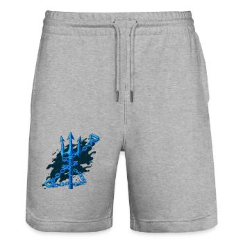 CHAÎNES ENROULÉES AUTOUR DU TRIDENT - Short de jogging bio TRAINER Stanley/Stella unisexe - gris chiné - Devant - Nik (191cm) & Marisol (170cm)