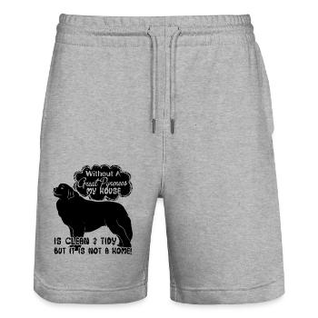 Without A Great Pyrenees - Stanley/Stella Trainer Unisex Organic Jogging Shorts - heather grey - Front - Nik (191cm) & Marisol (170cm)