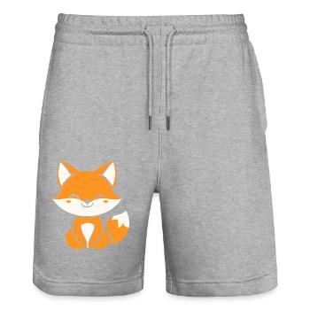 Renard - Short de jogging bio TRAINER Stanley/Stella unisexe - gris chiné - Devant - Nik (191cm) & Marisol (170cm)
