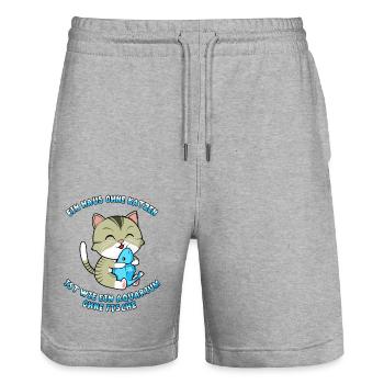 Ein Haus ohne Katze, Aquarium ohne Fische - Stanley/Stella Unisex Bio Joggingshorts Trainer  - Grau meliert - Vorne - Nik (191cm) & Marisol (170cm)