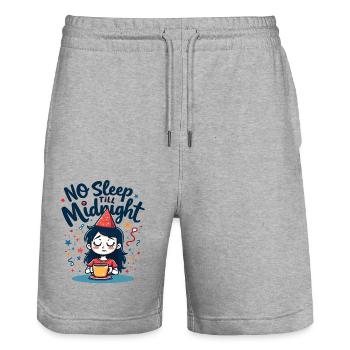 No Sleep Till Midnight - Stanley/Stella Unisex Bio Joggingshorts Trainer  - Grau meliert - Vorne - Nik (191cm) & Marisol (170cm)