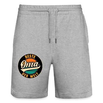 Großmutter Beste Oma - Stanley/Stella Unisex Bio Joggingshorts Trainer  - Grau meliert - Vorne - Nik (191cm) & Marisol (170cm)