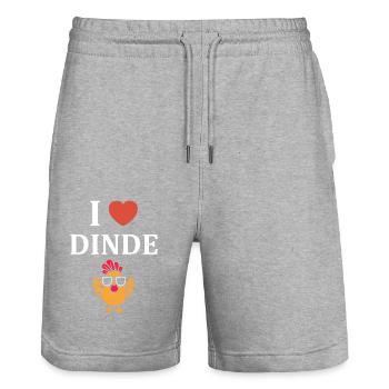 Dinde - Short de jogging bio TRAINER Stanley/Stella unisexe - gris chiné - Devant - Nik (191cm) & Marisol (170cm)