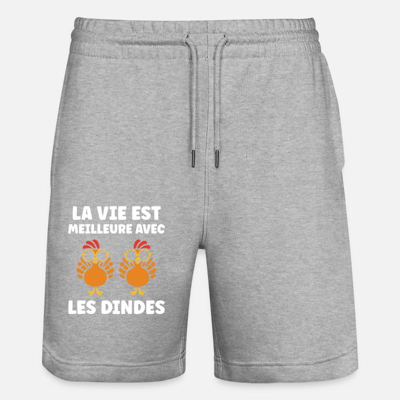 Dinde - Short de jogging bio TRAINER Stanley/Stella unisexe - gris chiné