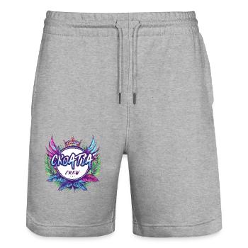 Croatia Crew Bunt - Stanley/Stella Unisex Bio Joggingshorts Trainer  - Grau meliert - Vorne - Nik (191cm) & Marisol (170cm)