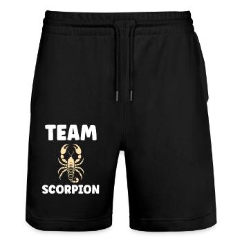 scorpion - Stanley/Stella Trainer Unisex Organic Jogging Shorts - black - Front - Nik (191cm) & Marisol (170cm)