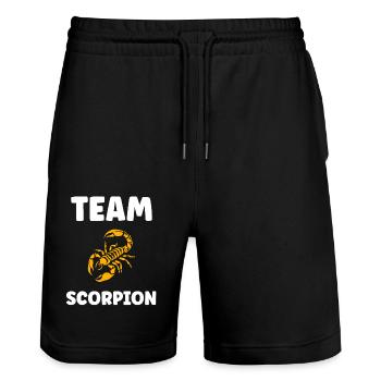 scorpion - Stanley/Stella Trainer Unisex Organic Jogging Shorts - black - Front - Nik (191cm) & Marisol (170cm)