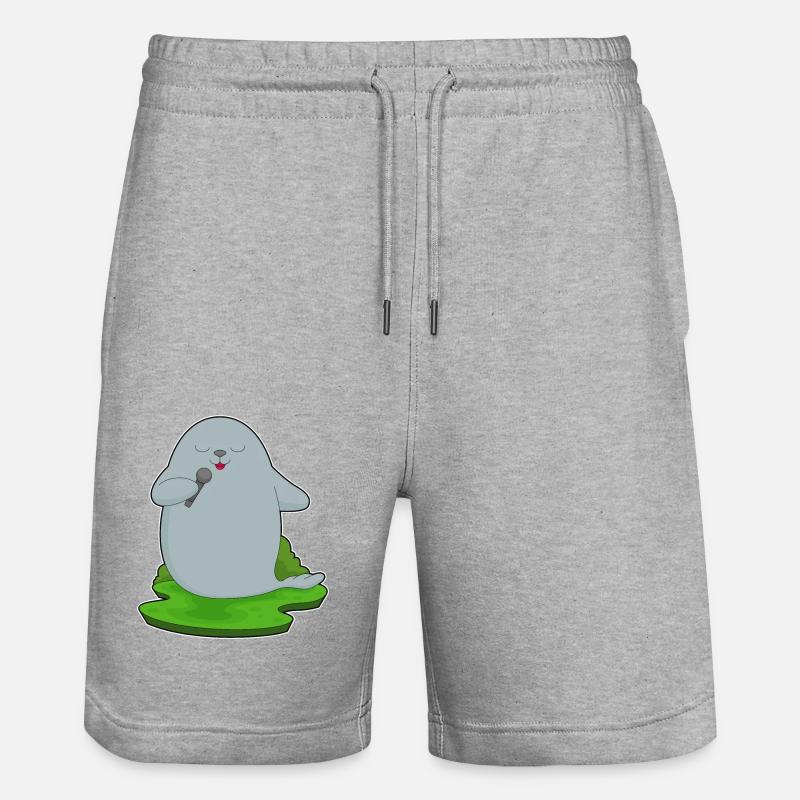 Seal Singer Microphone Musique - Short de jogging bio TRAINER Stanley/Stella unisexe - gris chiné