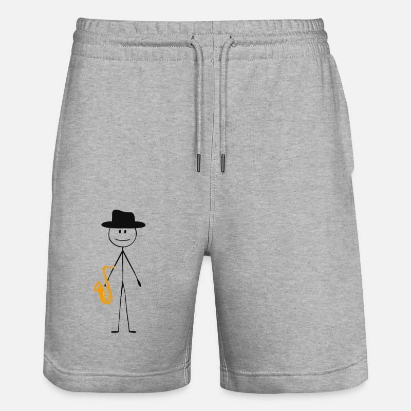 Saxophone Saxophone Guy - Short de jogging bio TRAINER Stanley/Stella unisexe - gris chiné