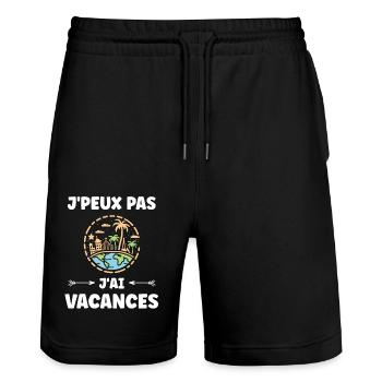 Travel Humor Vacation - Stanley/Stella Trainer Unisex Organic Jogging Shorts - black - Front - Nik (191cm) & Marisol (170cm)