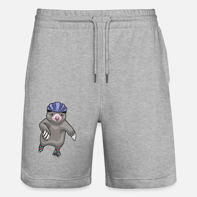 Maulwurf Inline skating Rollschuhe - Stanley/Stella Unisex Bio Joggingshorts Trainer  - Grau meliert