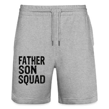 Father Son Squad - Stanley/Stella Unisex Bio Joggingshorts Trainer  - Grau meliert - Vorne - Nik (191cm) & Marisol (170cm)
