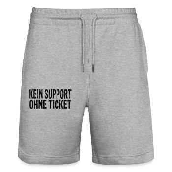 Kein Support Ohne Ticket - Stanley/Stella Unisex Bio Joggingshorts Trainer  - Grau meliert - Vorne - Nik (191cm) & Marisol (170cm)