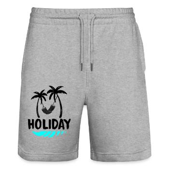 palms relax holiday - Stanley/Stella Unisex Bio Joggingshorts Trainer  - Grau meliert - Vorne - Nik (191cm) & Marisol (170cm)