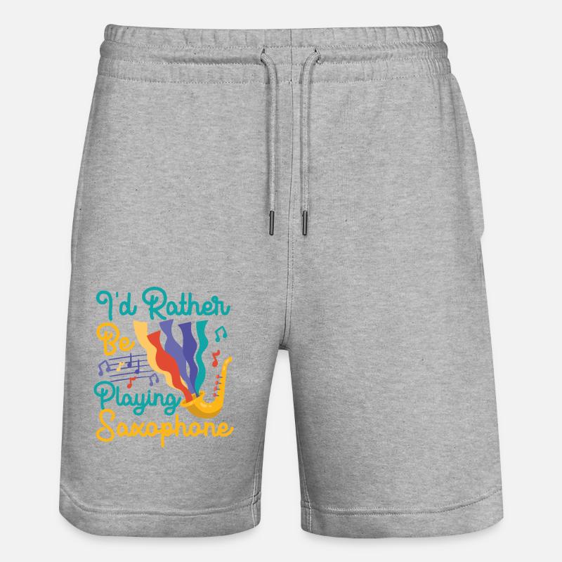 Saxophones que je préfère jouer - Short de jogging bio TRAINER Stanley/Stella unisexe - gris chiné