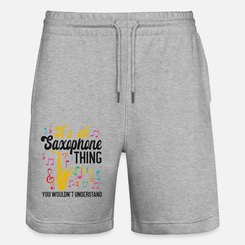 Saxophone It's A Saxophone Thing - Stanley/Stella Unisex Bio Joggingshorts Trainer  - Grau meliert