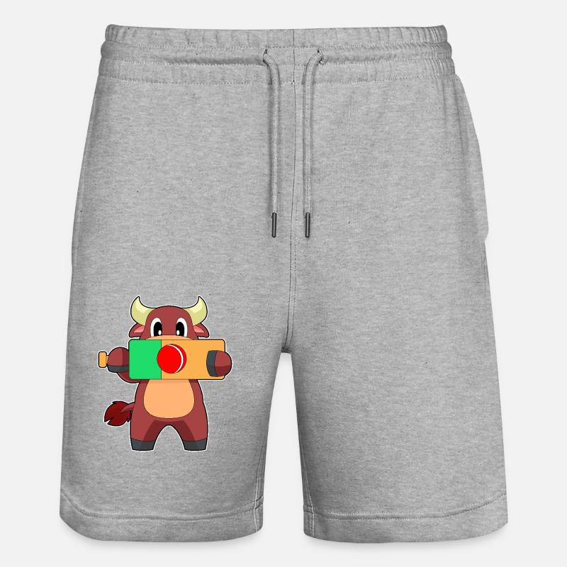 Bull Cricket Batte de cricket - Short de jogging bio TRAINER Stanley/Stella unisexe - gris chiné