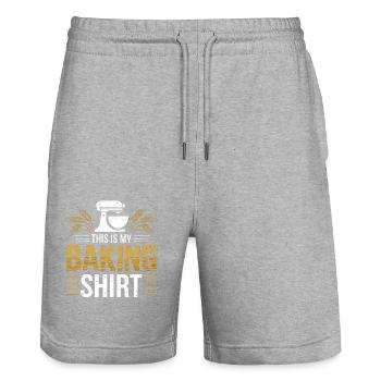 This Is My Baking Bake Bakery Gifts - Stanley/Stella Unisex Bio Joggingshorts Trainer  - Grau meliert - Vorne - Nik (191cm) & Marisol (170cm)