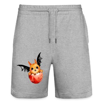 Chauve-souris Pâques Aquarelle - Short de jogging bio TRAINER Stanley/Stella unisexe - gris chiné - Devant - Nik (191cm) & Marisol (170cm)