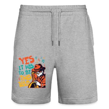 Saxophones Yes It Has To Be This - Stanley/Stella Trainer Unisex Organic Jogging Shorts - heather grey - Front - Nik (191cm) & Marisol (170cm)
