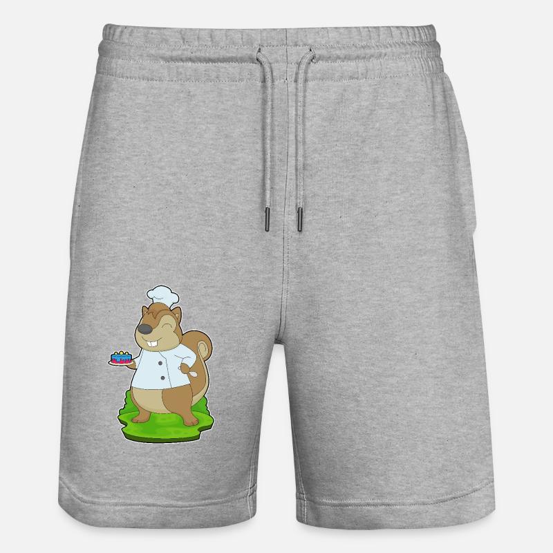 Écureuil Anniversaire Chef - Short de jogging bio TRAINER Stanley/Stella unisexe - gris chiné