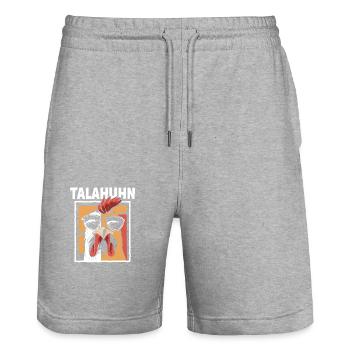 Talahuhn - Stanley/Stella Unisex Bio Joggingshorts Trainer  - Grau meliert - Vorne - Nik (191cm) & Marisol (170cm)