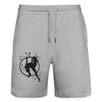 Aerialist Aerial Ring Lyra Air Ring - Stanley/Stella Trainer Unisex Organic Jogging Shorts - heather grey - Front - Nik (191cm) & Marisol (170cm)