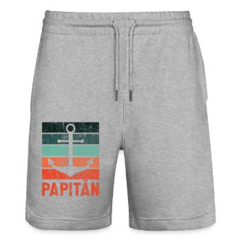 Nordstyle Papitän Ankerdesign No. 1 City - Stanley/Stella Unisex Bio Joggingshorts Trainer  - Grau meliert - Vorne - Nik (191cm) & Marisol (170cm)