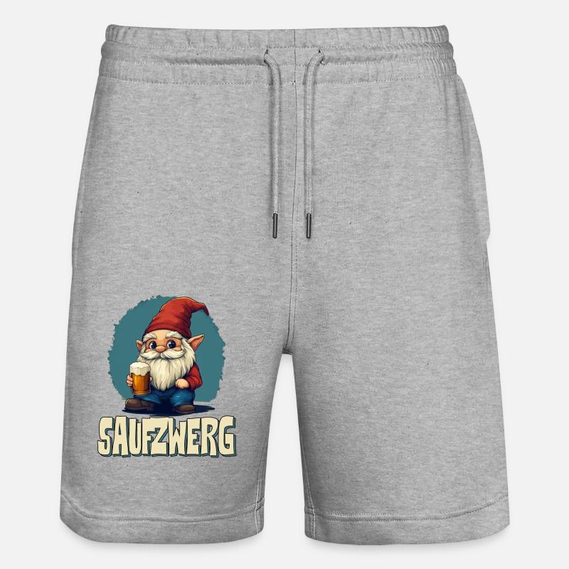 Saufzwerg - Carnaval drôle Carnaval - Short de jogging bio TRAINER Stanley/Stella unisexe - gris chiné