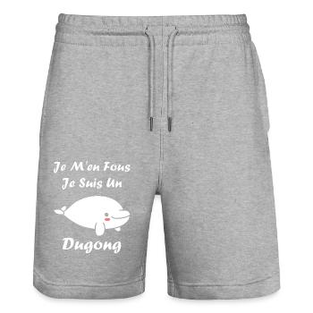 Dugong - Stanley/Stella Trainer Unisex Organic Jogging Shorts - heather grey - Front - Nik (191cm) & Marisol (170cm)