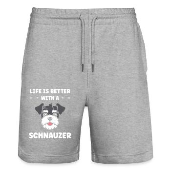 Schnauzer - Stanley/Stella Unisex Bio Joggingshorts Trainer  - Grau meliert - Vorne - Nik (191cm) & Marisol (170cm)