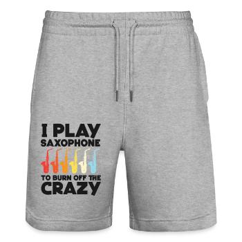 Saxophone I Play Saxophone To Burn - Stanley/Stella Unisex Bio Joggingshorts Trainer  - Grau meliert - Vorne - Nik (191cm) & Marisol (170cm)