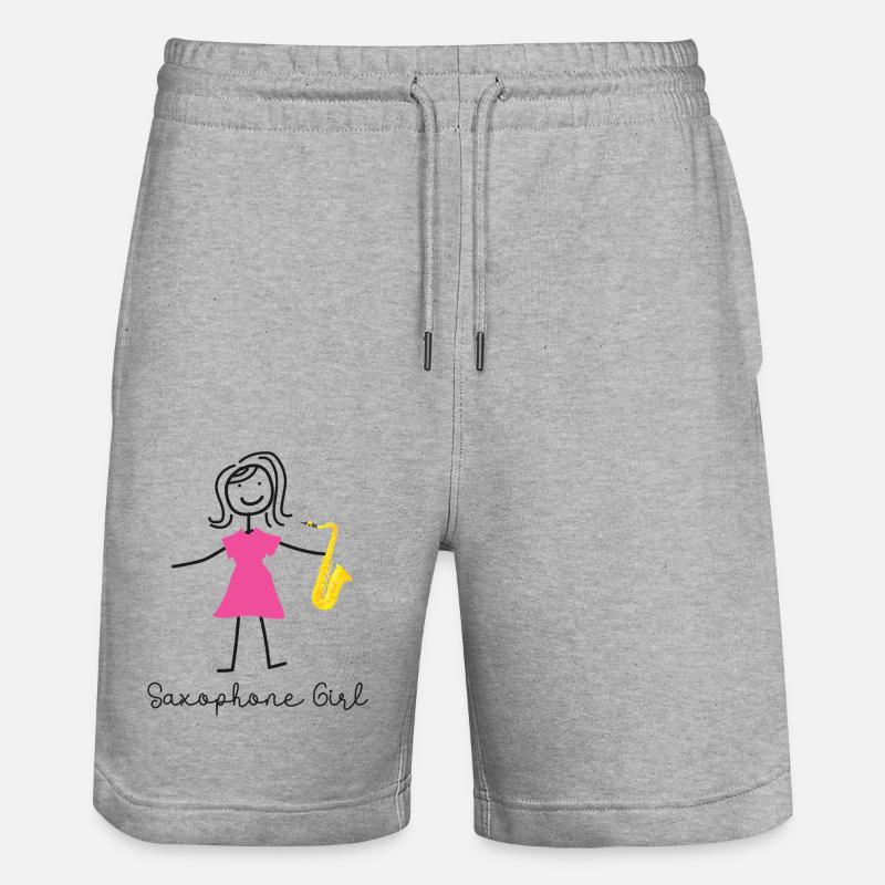 Saxophone Saxophone Fille - Short de jogging bio TRAINER Stanley/Stella unisexe - gris chiné
