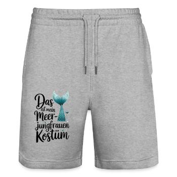 C’est mon costume de sirène - Short de jogging bio TRAINER Stanley/Stella unisexe - gris chiné - Devant - Nik (191cm) & Marisol (170cm)