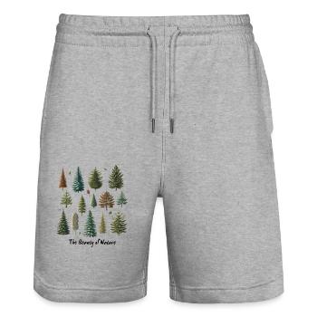 La beauté de la nature, des arbres et des fruits d’autrefois - Short de jogging bio TRAINER Stanley/Stella unisexe - gris chiné - Devant - Nik (191cm) & Marisol (170cm)