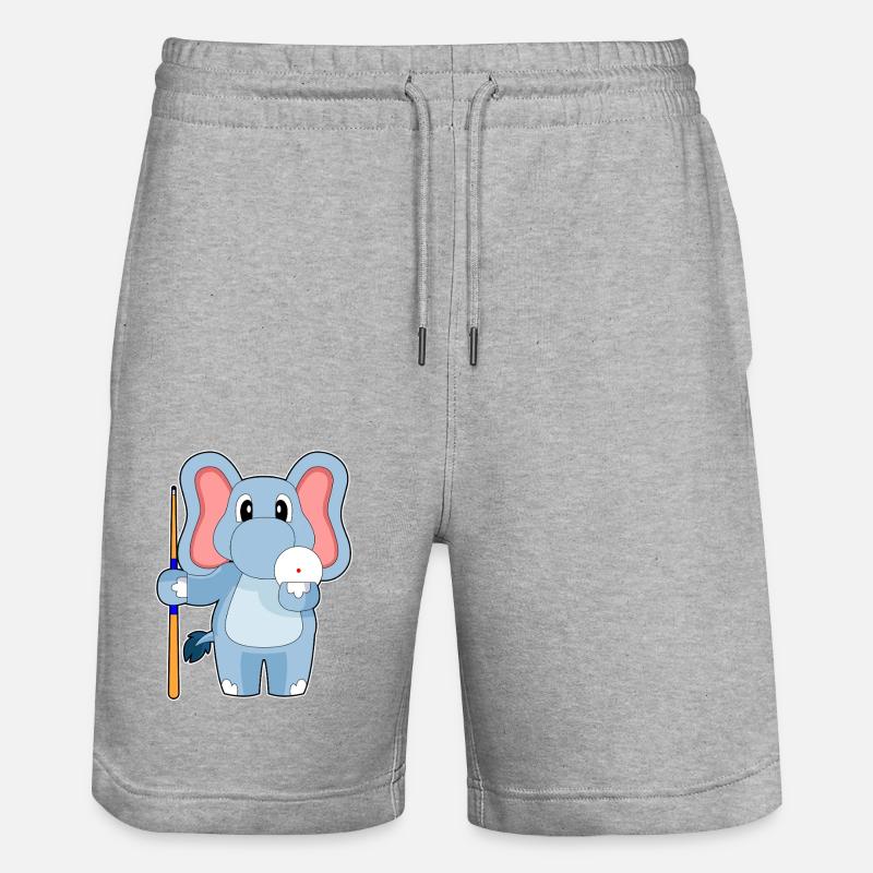 Cue de billard éléphant - Short de jogging bio TRAINER Stanley/Stella unisexe - gris chiné