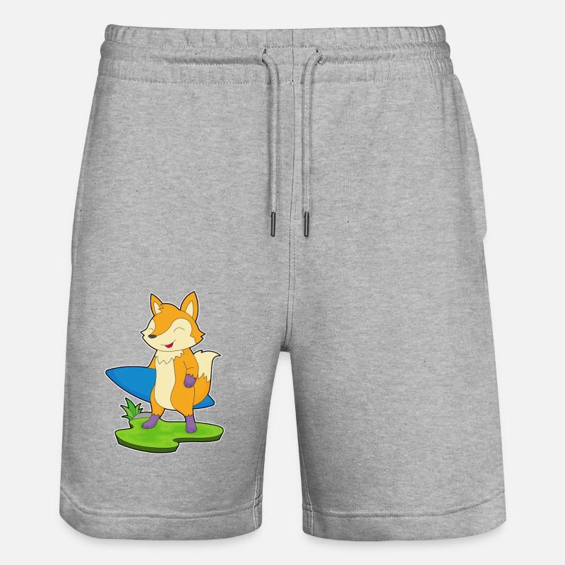 Fuchs Surfer Surfbrett - Stanley/Stella Unisex Bio Joggingshorts Trainer  - Grau meliert