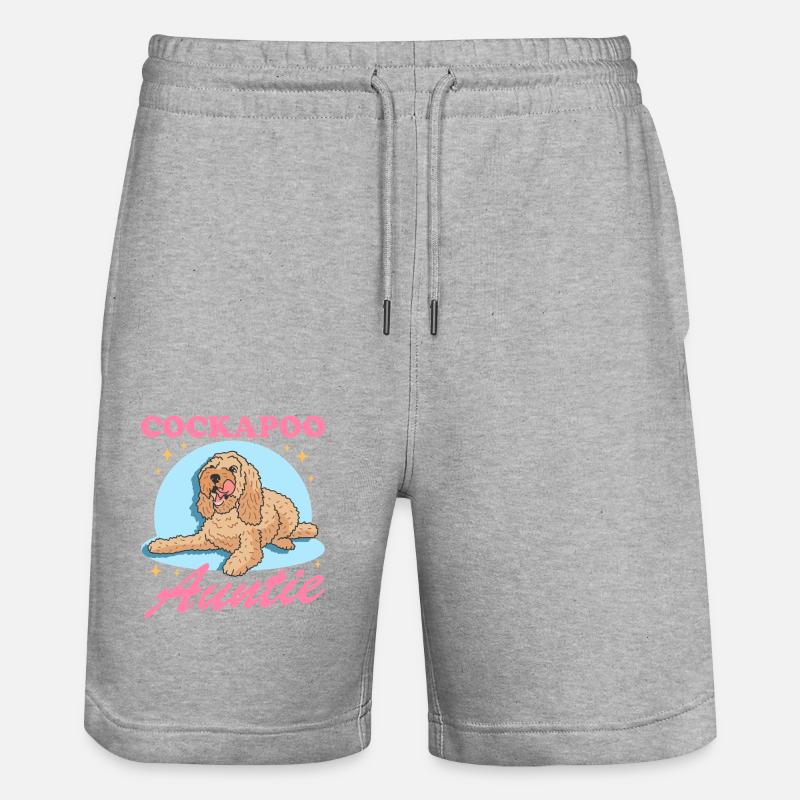 Cockapoo tante chien amoureux cadeau - Short de jogging bio TRAINER Stanley/Stella unisexe - gris chiné