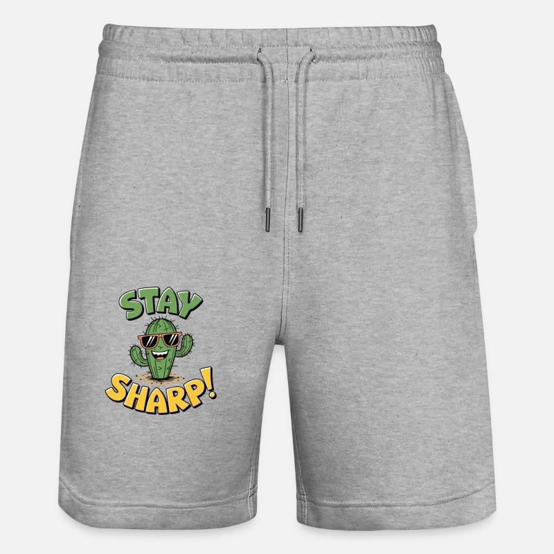 Restez vif Cactus - Short de jogging bio TRAINER Stanley/Stella unisexe - gris chiné