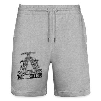 Saxophone Saxophone Mode On - Stanley/Stella Trainer Unisex Organic Jogging Shorts - heather grey - Front - Nik (191cm) & Marisol (170cm)